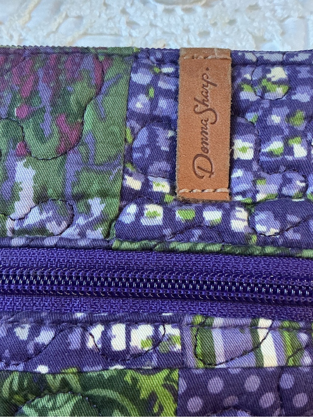 Donna Sharp Purple & Green Quilted Crossbody Bag - Picture 4 of 9